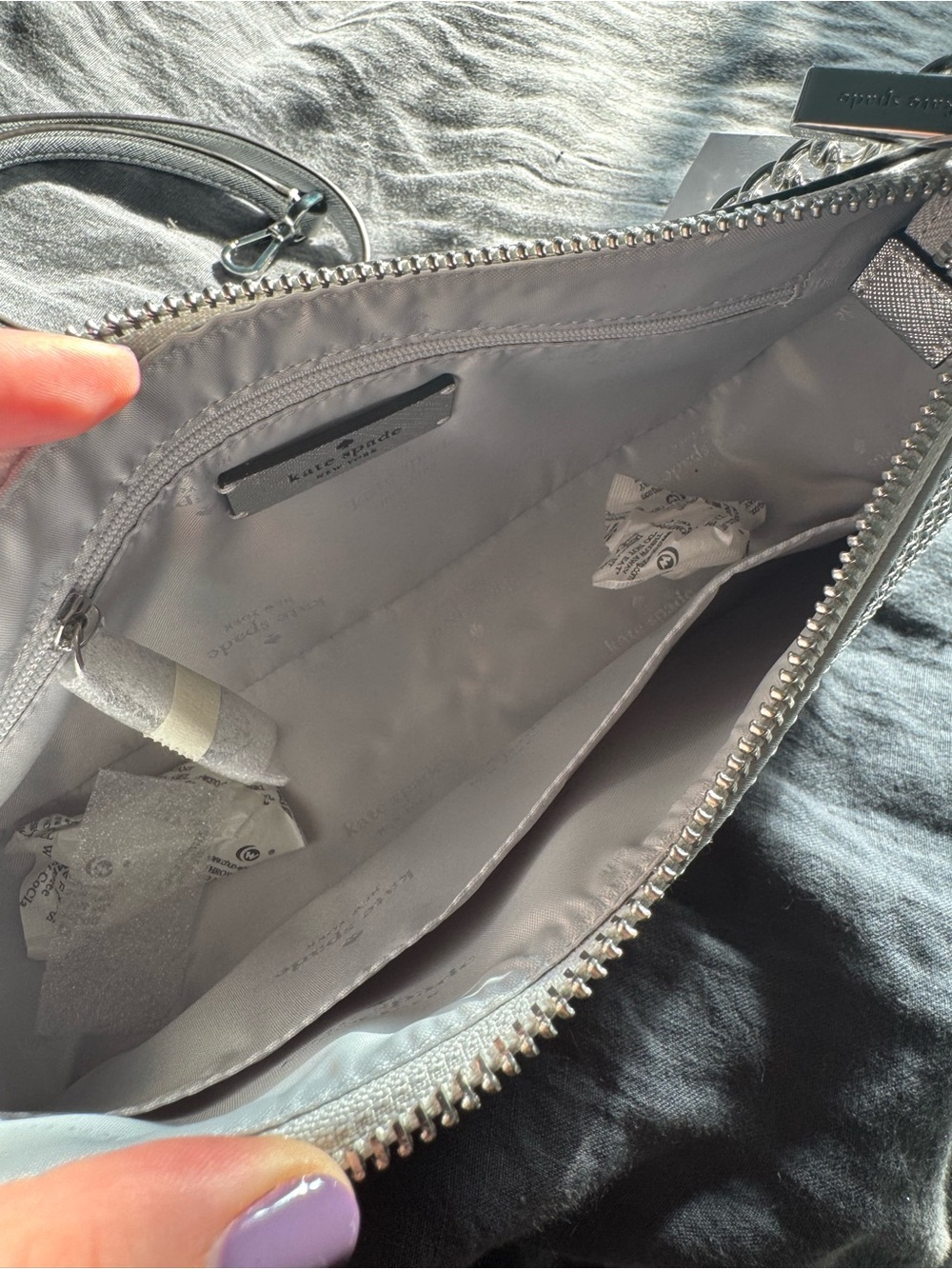 kate spade silver studded shoulder bag - Picture 10 of 10